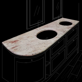 Badezimmeroberteil in Ivory Brown Shivakashi Granit