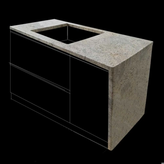 Granit Badplatte in Kashmir White