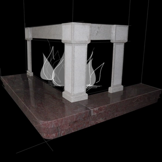 Camino in granito rifinito con diverse finiture