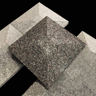 Column caps in Rosa Beta granite