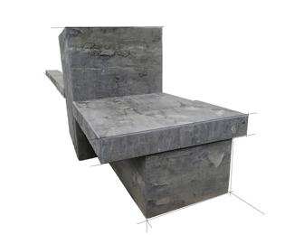 Panchina con porta vaso di fiori adatta sia da interno che da esterno.