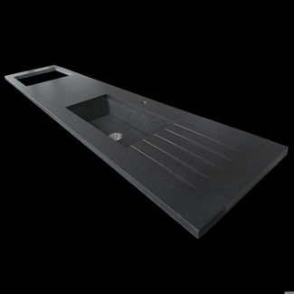 Under-top sink with Absolute Black granite countertop