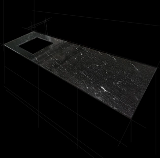 Piano cucina in granito Via Lattea lucido