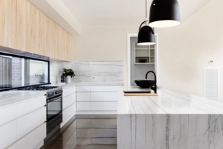 White Macaubas kitchen top