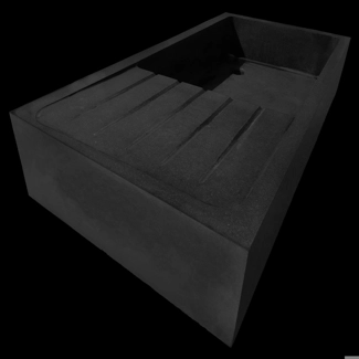 Solides Waschbecken für die Küche aus absolut schwarzem Granit