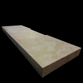 Wall cladding for fireplace in Giallo d'Istria marble