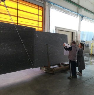 Open-book floor lab test in Via Lattea Granite