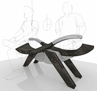 Panchina realizzata in granito