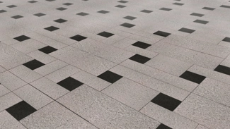 Pavimento composto in Granito Padang Light e  Nero Assoluto