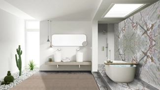 Waterfall wall covering