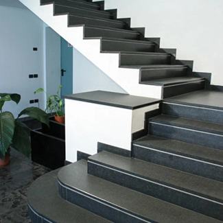 Absolute black granite stairs