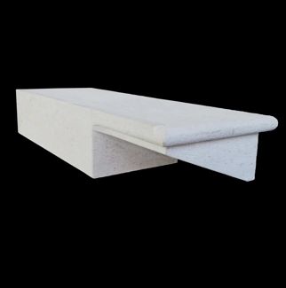 Detail of a solid marble Plano step
