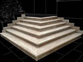 Outside stairs in Flamed Kashmir Gold