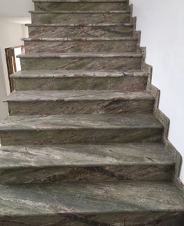 Waterfall granite indoor stairs