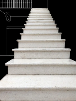 Solid marble staircase in Marble Plano