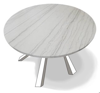 Tisch aus weißem Quarzit von Macaubas