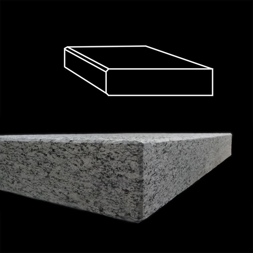 Bush hammering finished, straight bevelled edges