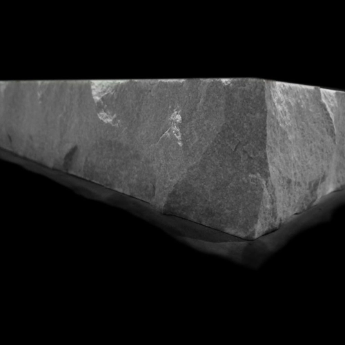 Countertop edges section hand-finished moraine edge