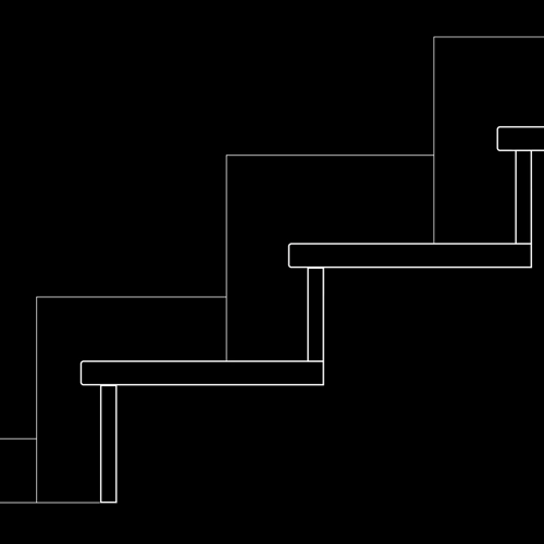 Sezione quadra a spigoli arrotondati con zoccolo a nastro