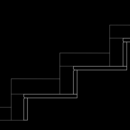 Sezione alla romana con bisello e zoccolo a nastro