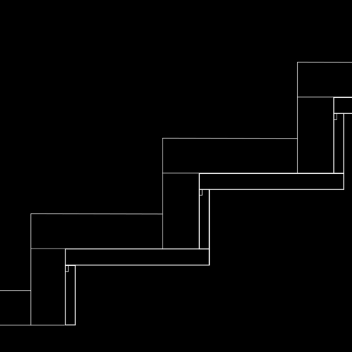 Sezione alla romana e scuretto con zoccolo a nastro